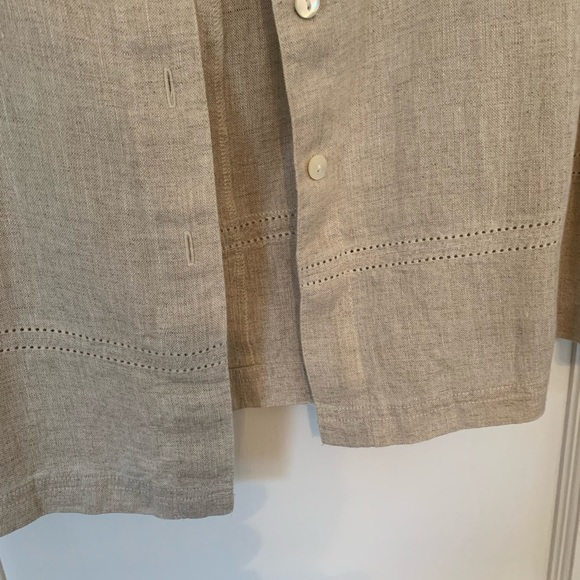 Talbots linen long sleeve blouse. Tan, petite size 8 - Picture 5 of 5
